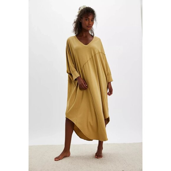 FREE PEOPLE Slouchy Relaxed Fit Dolman Sleeve Maxi Nightgown Nightie size Medium - Picture 2 of 11